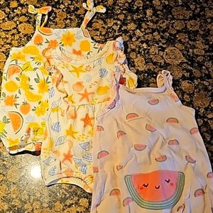 NWOT bundle of 3mo baby girl bloomer onesies!